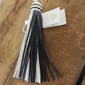 Tory Burch Keychain Two-Tone Tassel Key Fob NWT!